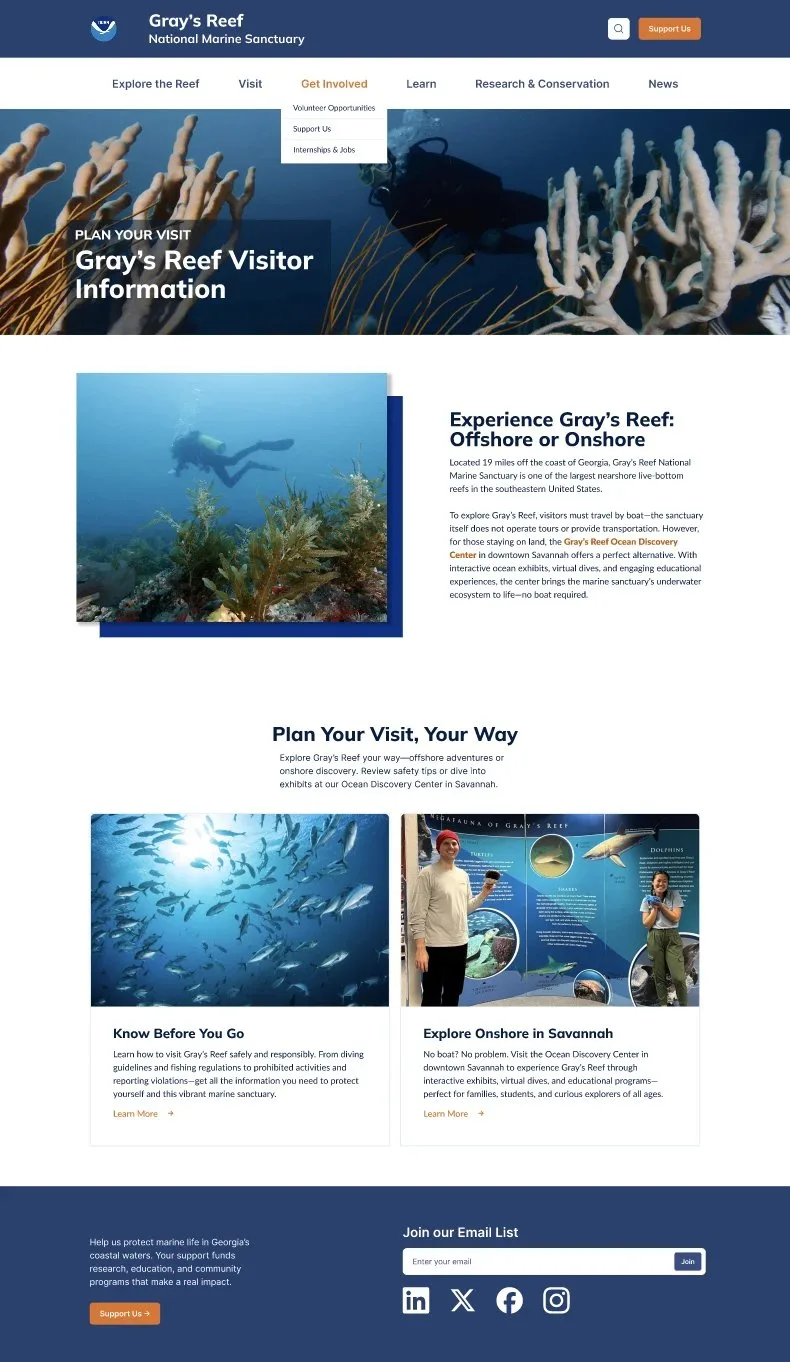 Final Visit page, offshore versus onshore split