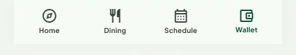 Bottom navigation with Wallet selected